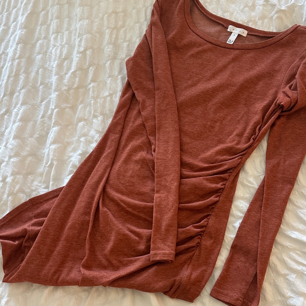 Leith Terracotta Long Sleeve Women's Top